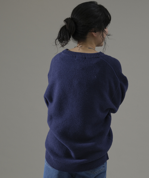 JOURNAL STANDARD relume(ジャーナルスタンダード レリューム)の「HAMILTON WOOL ガーター ヘンリーネックニット(ニット/セーター・メンズ・ライトブルー/ブラック/パープル/ネイビー/グレー・MEDIUM/LARGE)」の11枚目の写真