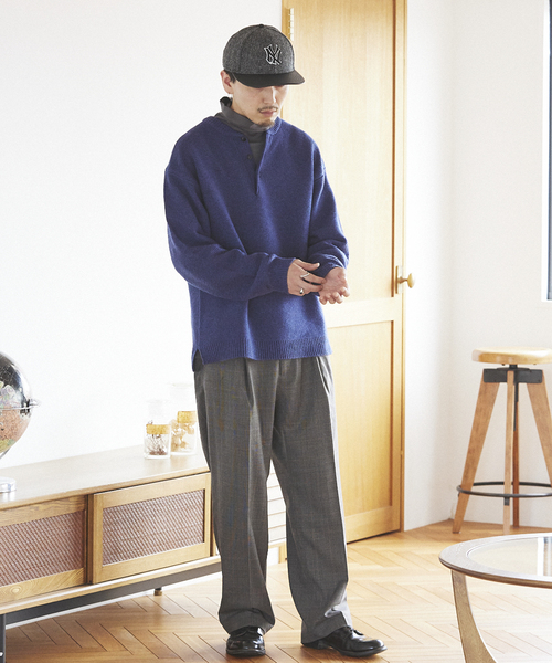 JOURNAL STANDARD relume(ジャーナルスタンダード レリューム)の「HAMILTON WOOL ガーター ヘンリーネックニット(ニット/セーター・メンズ・ライトブルー/ブラック/パープル/ネイビー/グレー・MEDIUM/LARGE)」の15枚目の写真