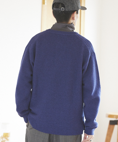 JOURNAL STANDARD relume(ジャーナルスタンダード レリューム)の「HAMILTON WOOL ガーター ヘンリーネックニット(ニット/セーター・メンズ・ライトブルー/ブラック/パープル/ネイビー/グレー・MEDIUM/LARGE)」の20枚目の写真