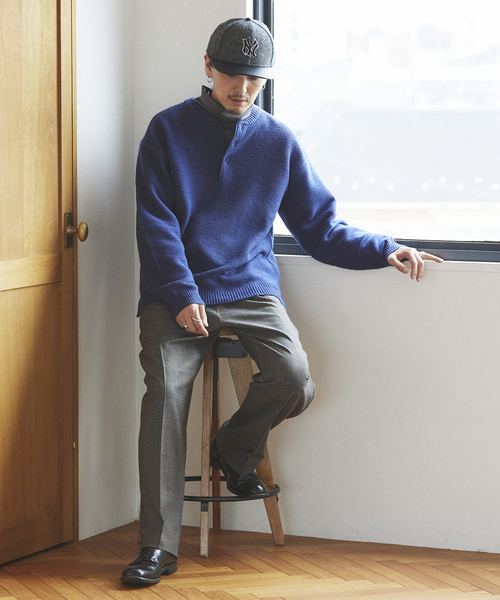 JOURNAL STANDARD relume(ジャーナルスタンダード レリューム)の「HAMILTON WOOL ガーター ヘンリーネックニット(ニット/セーター・メンズ・ライトブルー/ブラック/パープル/ネイビー/グレー・MEDIUM/LARGE)」の19枚目の写真