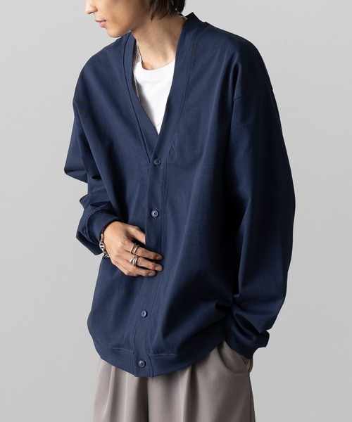 United Athle(ユナイテッドアスレ)の「【United Athle】cotton jersey loose fit cardigan / コットン ジャージー ルーズフィット カーディガン 4488(カーディガン/ボレロ・メンズ・ブラック/スモーキーグリーン系/アッシュ/ネイビー・XL/L/M)」の4枚目の写真