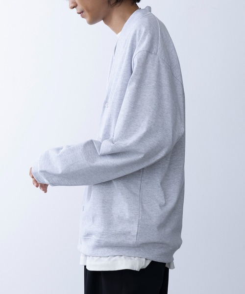 GCTオンスコットンジャージルーズフィット 刺繍ワッペンカーディガンブラックL セール】【United Athle】cotton jersey loose fit cardigan