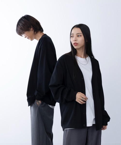 United Athle(ユナイテッドアスレ)の「【United Athle】cotton jersey loose fit cardigan / コットン ジャージー ルーズフィット カーディガン 4488(カーディガン/ボレロ・メンズ・ブラック/スモーキーグリーン系/アッシュ/ネイビー・XL/L/M)」の7枚目の写真