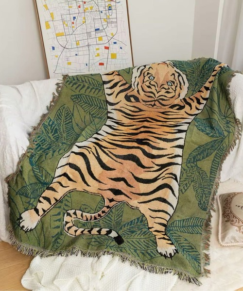 Port(ポート)の「【 antique andico / アンティーク アンディコ 】 タイガー 大判 ブランケット ソファカバー / トラ / 虎 ( 160㎝×130㎝ ) #(ブランケット・レディース・その他・FREE)」の9枚目の写真