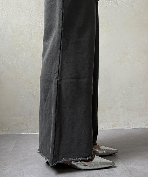 DouDou(ドゥドゥ)の「ピグメント加工裏毛パンツ(スウェットパンツ・レディース・チャコールグレー/ブラウン・FREE/TM)」の18枚目の写真