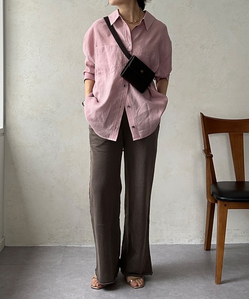 DouDou(ドゥドゥ)の「ピグメント加工裏毛パンツ(スウェットパンツ・レディース・チャコールグレー/ブラウン・FREE/TM)」の21枚目の写真