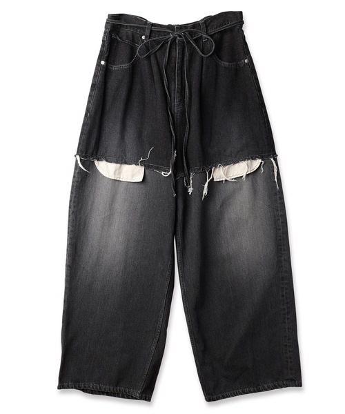 DISCOVERED（ディスカバード）の「LAYERED DENIM PANTS（デニムパンツ・メンズ・ブラック系1/ブラック系2/ブルー系1/ブルー系2・1/3）」の3枚目の写真