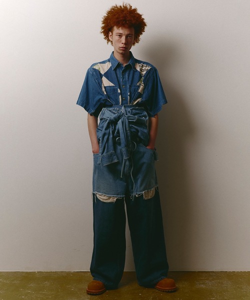 DISCOVERED（ディスカバード）の「LAYERED DENIM PANTS（デニムパンツ・メンズ・ブラック系1/ブラック系2/ブルー系1/ブルー系2・1/3）」の20枚目の写真