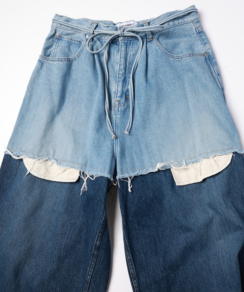 DISCOVERED（ディスカバード）の「LAYERED DENIM PANTS（デニムパンツ・メンズ・ブラック系1/ブラック系2/ブルー系1/ブルー系2・1/3）」の13枚目の写真