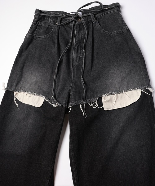 DISCOVERED（ディスカバード）の「LAYERED DENIM PANTS（デニムパンツ・メンズ・ブラック系1/ブラック系2/ブルー系1/ブルー系2・1/3）」の8枚目の写真