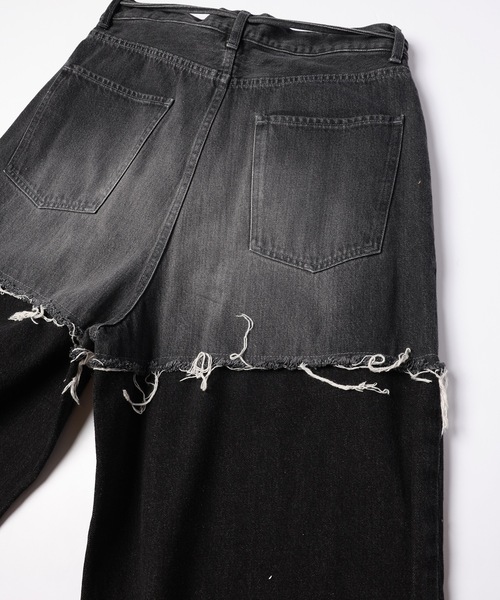 DISCOVERED（ディスカバード）の「LAYERED DENIM PANTS（デニムパンツ・メンズ・ブラック系1/ブラック系2/ブルー系1/ブルー系2・1/3）」の5枚目の写真