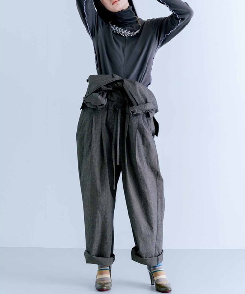 MEDE19F(メデジュウキュウ)の「MEDE19F 千鳥格子のオールインワン〈ブラック〉(つなぎ/オールインワン・レディース・ブラック・MEDIUM/LARGE/X-LARGE/XX-LARGE)」の3枚目の写真