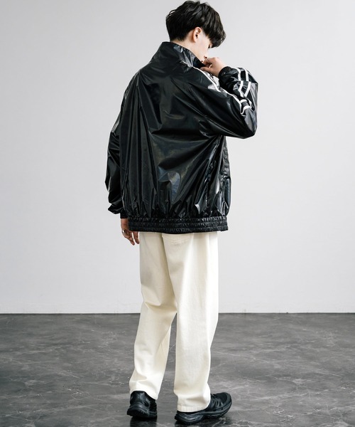 Rocky Monroe（ロッキーモンロー）の「オーバーサイズ袖ラインシャイニートラックジャケット（ブルゾン・メンズ・シルバー系/ブラック/ホワイト系・M/L）」の20枚目の写真