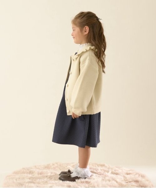 Lycee mine（リセマイン）の「【オケージョン】フリル衿付きカーディガン（カーディガン/ボレロ・キッズ・アイボリー/ネイビー/クリーム・M(110-120)/L(130-140)）」の14枚目の写真