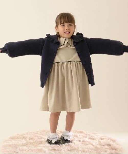 Lycee mine（リセマイン）の「【オケージョン】フリル衿付きカーディガン（カーディガン/ボレロ・キッズ・アイボリー/ネイビー/クリーム・M(110-120)/L(130-140)）」の12枚目の写真