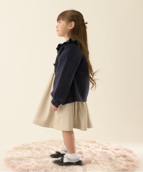 Lycee mine（リセマイン）の「【オケージョン】フリル衿付きカーディガン（カーディガン/ボレロ・キッズ・アイボリー/ネイビー/クリーム・M(110-120)/L(130-140)）」の15枚目の写真