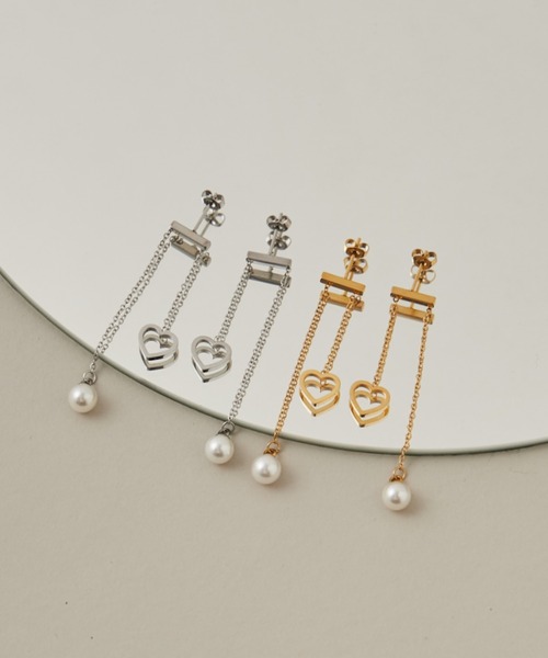 ciite' surgical stainless（シーテサージカルステンレス）の「【 金属アレルギー対応 】 ハートパールピアス サージカルステンレス   (両耳用)（ピアス（両耳用）・レディース・シルバー/ゴールド・FREE）」の12枚目の写真