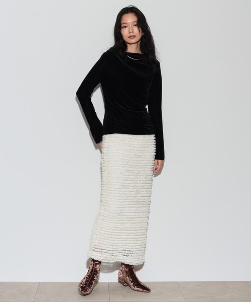 GALLEST（ギャレスト）の「◆チュールシフォンナロースカート（スカート・レディース・ホワイト系/ブラック・36/38）」の13枚目の写真