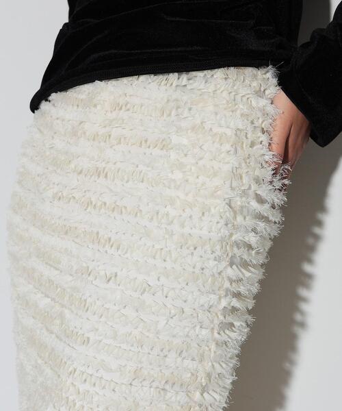 GALLEST（ギャレスト）の「◆チュールシフォンナロースカート（スカート・レディース・ホワイト系/ブラック・36/38）」の4枚目の写真