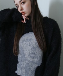 NILWAY | クルーネック アソート シャギー ニット / モヘアライク アソート デザイン ニット(ニット/セーター)