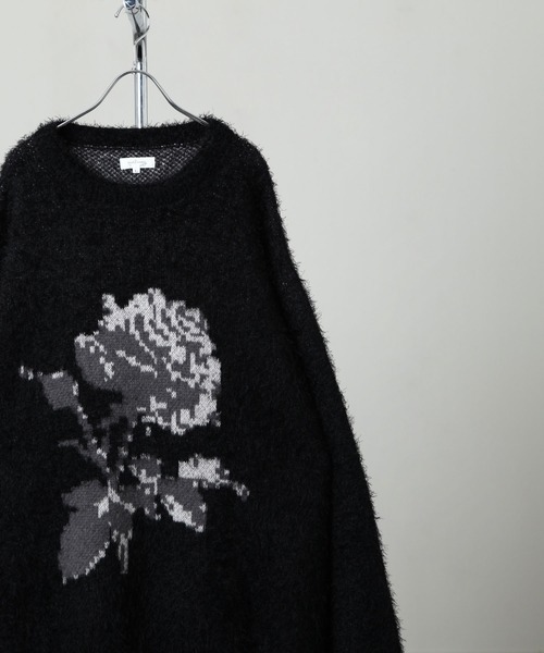 NILWAY（ニルウェイ）の「クルーネック アソート シャギー ニット / モヘアライク アソート デザイン ニット（ニット/セーター・メンズ・ブラック/アイボリー/ブラック系2/ブラック系1/ブラック系/チャコール/ブラック系4/グレー系/ブラック系3/グレー系1・MEDIUM/LARGE）」の14枚目の写真