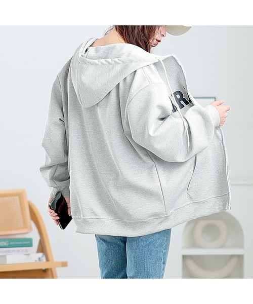 GOLDJAPAN(ゴールドジャパン)の「ロゴ入りジップアップパーカー【大きいサイズ対応】(パーカー・レディース・ブラック/グレー・3L/4L/5L/6L/LL)」の15枚目の写真