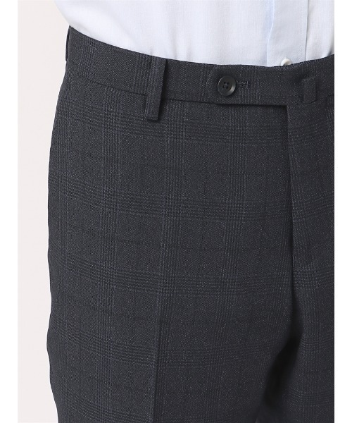 SUIT SQUARE（スーツスクエア）の「ＮＯＮＩＲＯＮ　ポリエステル　２ｗａｙＳｔｒｅｔｃｈ　グレンチェック　ＲＳ０５（スラックス・メンズ・チャコールグレー/ネイビー・S(76cm)/M(79cm)/SS(73cm)/3L(88cm)/LL(85cm)/L(82cm)）」の5枚目の写真