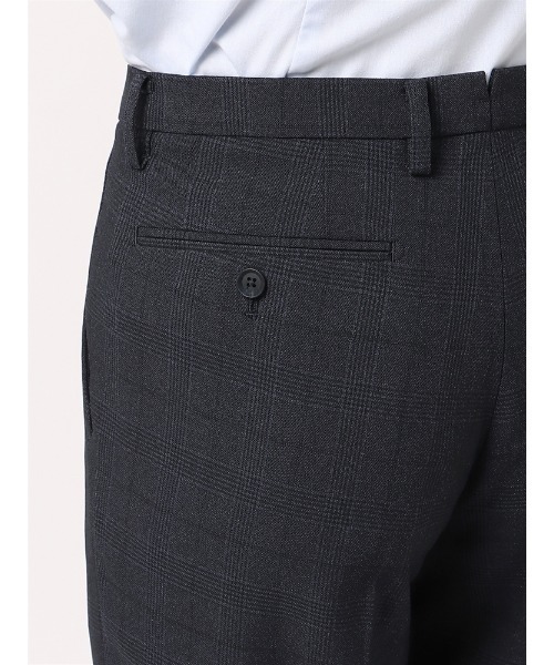 SUIT SQUARE（スーツスクエア）の「ＮＯＮＩＲＯＮ　ポリエステル　２ｗａｙＳｔｒｅｔｃｈ　グレンチェック　ＲＳ０５（スラックス・メンズ・チャコールグレー/ネイビー・S(76cm)/M(79cm)/SS(73cm)/3L(88cm)/LL(85cm)/L(82cm)）」の4枚目の写真