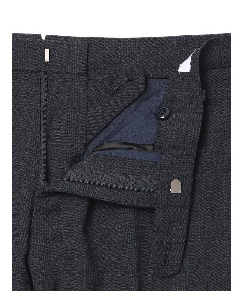 SUIT SQUARE（スーツスクエア）の「ＮＯＮＩＲＯＮ　ポリエステル　２ｗａｙＳｔｒｅｔｃｈ　グレンチェック　ＲＳ０５（スラックス・メンズ・チャコールグレー/ネイビー・S(76cm)/M(79cm)/SS(73cm)/3L(88cm)/LL(85cm)/L(82cm)）」の3枚目の写真