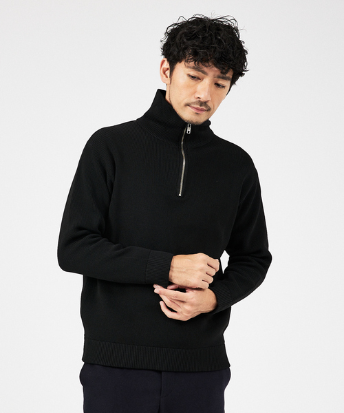 ABAHOUSE GRAY（アバハウスグレイ）の「【定番人気】12ゲージ 畦編み ハーフジップ ニット（ニット/セーター・メンズ・ブラック/グレー/ホワイト/ネイビー・46/48）」の14枚目の写真