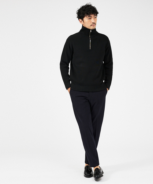 ABAHOUSE GRAY（アバハウスグレイ）の「【定番人気】12ゲージ 畦編み ハーフジップ ニット（ニット/セーター・メンズ・ブラック/グレー/ホワイト/ネイビー・46/48）」の15枚目の写真