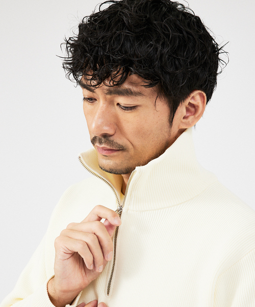 ABAHOUSE GRAY（アバハウスグレイ）の「【定番人気】12ゲージ 畦編み ハーフジップ ニット（ニット/セーター・メンズ・ブラック/グレー/ホワイト/ネイビー・46/48）」の17枚目の写真