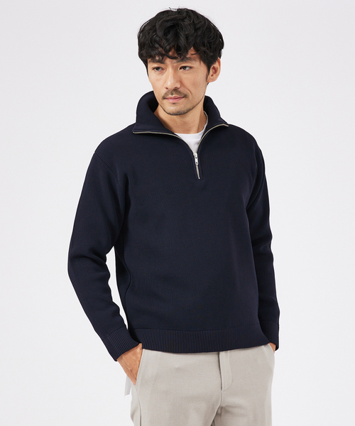 ABAHOUSE GRAY（アバハウスグレイ）の「【定番人気】12ゲージ 畦編み ハーフジップ ニット（ニット/セーター・メンズ・ブラック/グレー/ホワイト/ネイビー・46/48）」の21枚目の写真