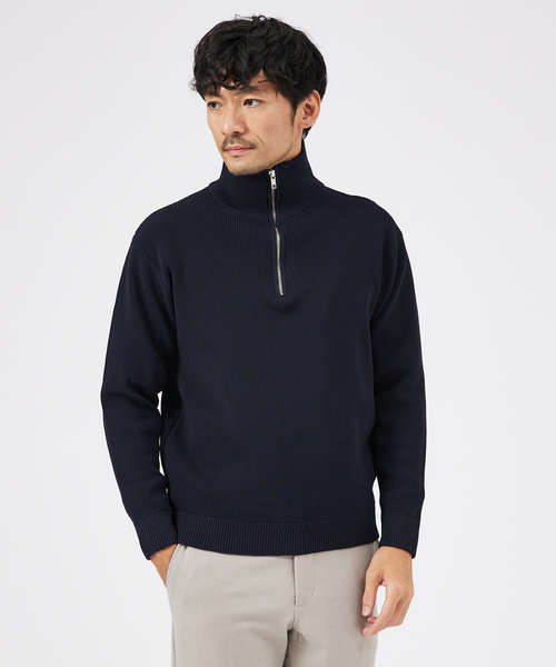 ABAHOUSE GRAY（アバハウスグレイ）の「【定番人気】12ゲージ 畦編み ハーフジップ ニット（ニット/セーター・メンズ・ブラック/グレー/ホワイト/ネイビー・46/48）」の22枚目の写真