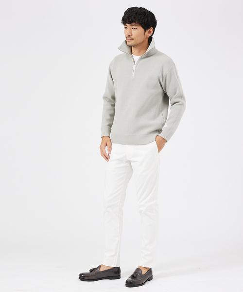 ABAHOUSE GRAY（アバハウスグレイ）の「【定番人気】12ゲージ 畦編み ハーフジップ ニット（ニット/セーター・メンズ・ブラック/グレー/ホワイト/ネイビー・46/48）」の6枚目の写真