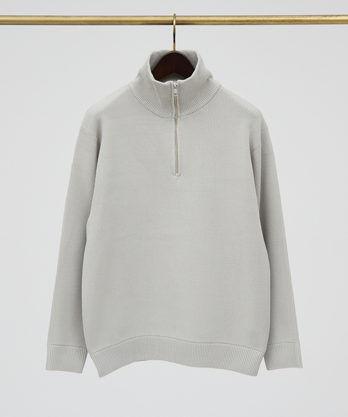 ABAHOUSE GRAY（アバハウスグレイ）の「【定番人気】12ゲージ 畦編み ハーフジップ ニット（ニット/セーター・メンズ・ブラック/グレー/ホワイト/ネイビー・46/48）」の7枚目の写真