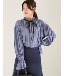 Te chichi | ナローリボンサテンフリルブラウス(シャツ/ブラウス)