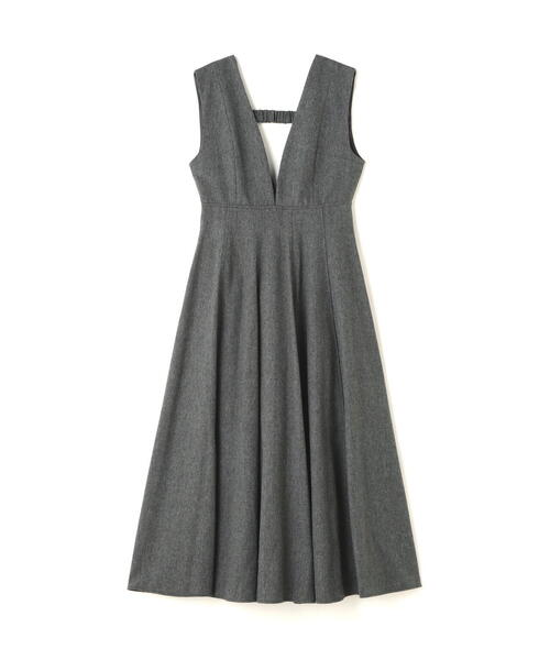 NATURAL BEAUTY BASIC（ナチュラルビューティーベーシック）の「Vネックフレアジャンスカ（ジャンパースカート・レディース・ベージュ/グレー系その他・MEDIUM/SMALL）」の3枚目の写真