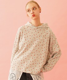 tシャツ Tシャツ ミルクフェド MILKFED FLORAL PATTERN WAFFLE LS TOP レディース カットソー ブランド 春 白 MILKFED.｜ミルクフェドのTシャツ/カットソー（花柄・ボタニカル