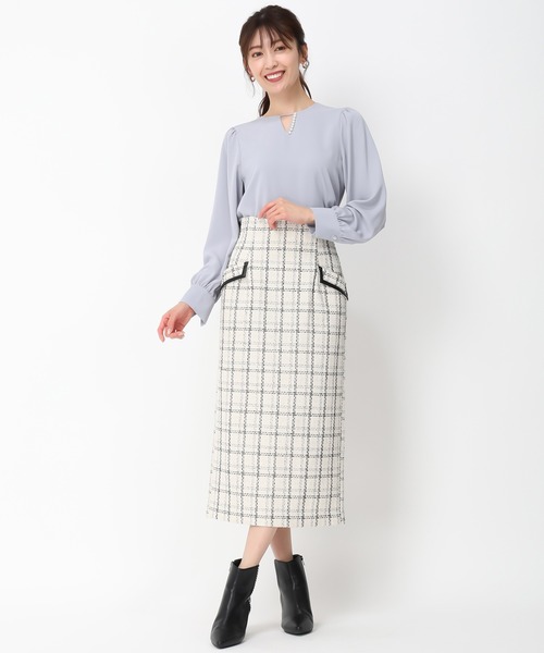 MISCH MASCH（ミッシュマッシュ）の「裏地付きパールブラウス/MM448104（シャツ/ブラウス・レディース・ブルー/ホワイト/ブラック・ﾌﾘ-）」の13枚目の写真