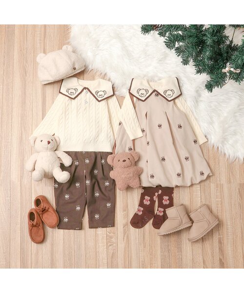 apres les cours(アプレレクール)の「tiny bear ボアベレー帽(ハンチング/ベレー帽・キッズ・アイボリー/ベージュ・48/50/54)」の22枚目の写真