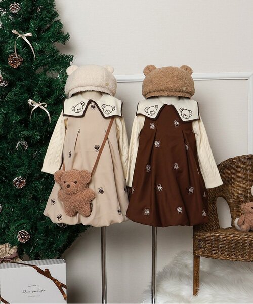 apres les cours(アプレレクール)の「tiny bear ボアベレー帽(ハンチング/ベレー帽・キッズ・アイボリー/ベージュ・48/50/54)」の16枚目の写真