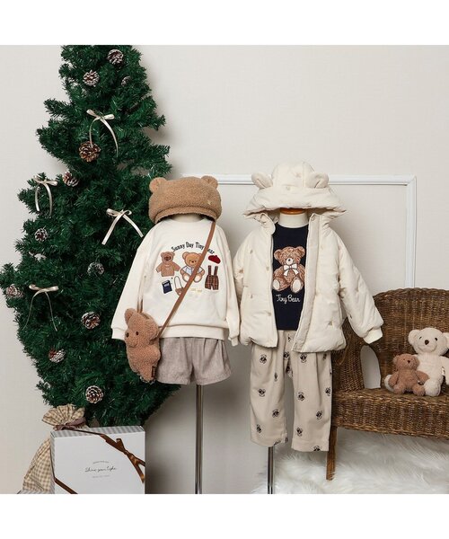 apres les cours(アプレレクール)の「tiny bear ボアベレー帽(ハンチング/ベレー帽・キッズ・アイボリー/ベージュ・48/50/54)」の4枚目の写真