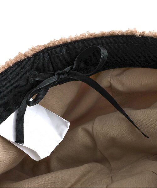 apres les cours(アプレレクール)の「tiny bear ボアベレー帽(ハンチング/ベレー帽・キッズ・アイボリー/ベージュ・48/50/54)」の7枚目の写真