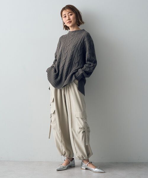 YECCA VECCA(イェッカヴェッカ)の「ケーブルニット(ニット/セーター・レディース・ベージュ/ライトブルー/チャコールグレー・FREE)」の11枚目の写真