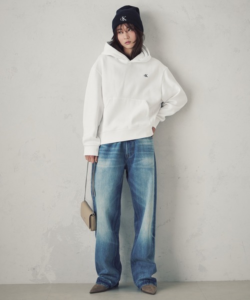 Calvin Klein(カルバン・クライン)の「モノグラムロゴニット帽(ニットキャップ/ビーニー・メンズ・グレー/ブラック・FREE)」の6枚目の写真