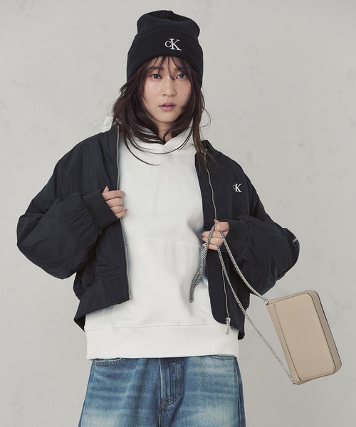 Calvin Klein(カルバン・クライン)の「モノグラムロゴニット帽(ニットキャップ/ビーニー・メンズ・グレー/ブラック・FREE)」の9枚目の写真