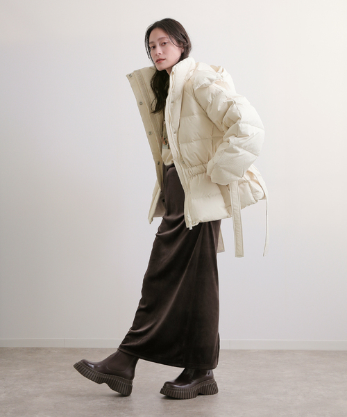 GANNI ガニー　23AW中綿ダウンジャケット セール】【GANNI / ガニー】 Tech Seersucker Oversized Puffer J