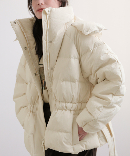 セール】【GANNI / ガニー】 Tech Seersucker Oversized Puffer J