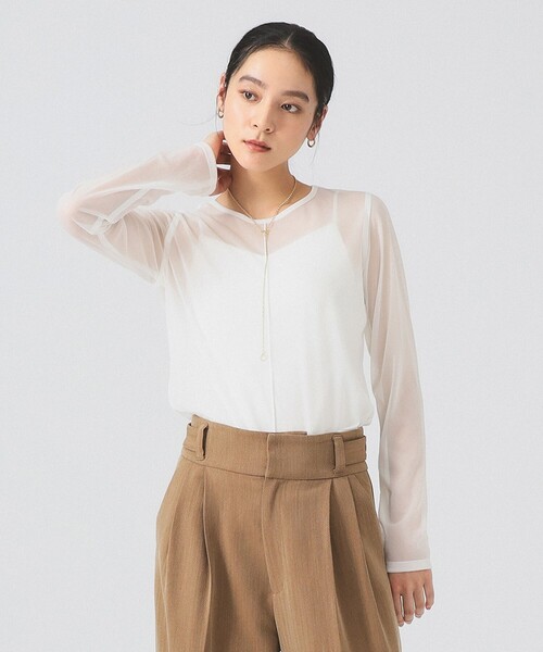 Ray BEAMS（レイビームス）の「シアー センター シーム Tシャツ（Tシャツ/カットソー・レディース・ホワイト/ライトブルー/ブラック・ONE SIZE）」の16枚目の写真